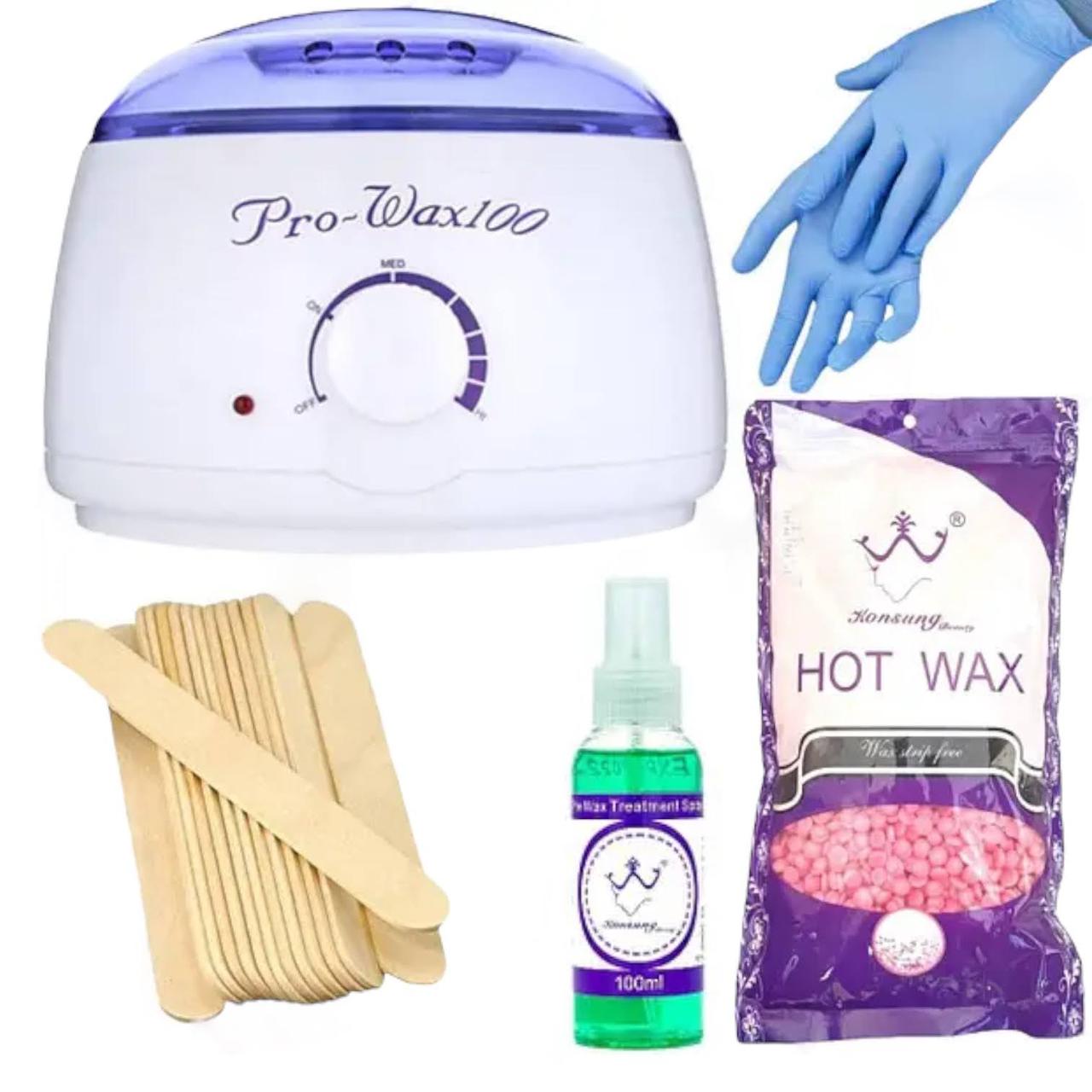 Стартовий набір для депіляції з воскоплавом Pro Wax 100 та матеріалами для депіляції №4