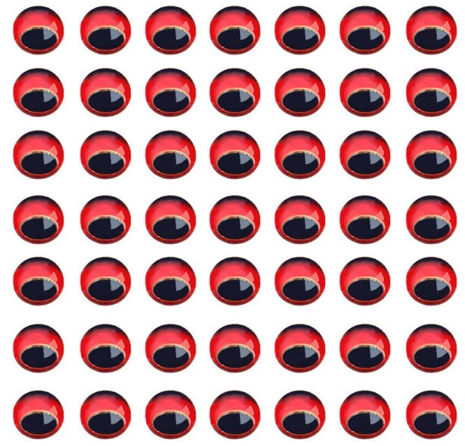 Очі для рибальських приманок 5 мм, Red, 50 шт.