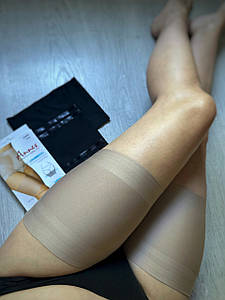 Смужки захисні на стегна від натирань латинові гладенькі Annes Satin Thigh Band With Silicone бежеві чорні p. S-XXXL