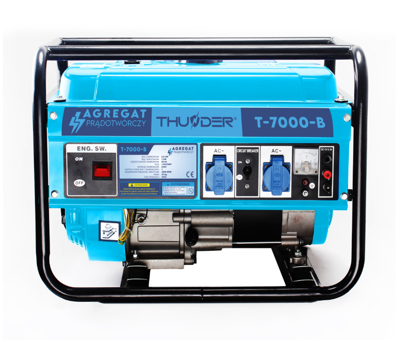 Однофазний бензогенератор Thunder Т-7000 3000 Вт генератор бензиновий генератор бензиновий портативний, фото 1