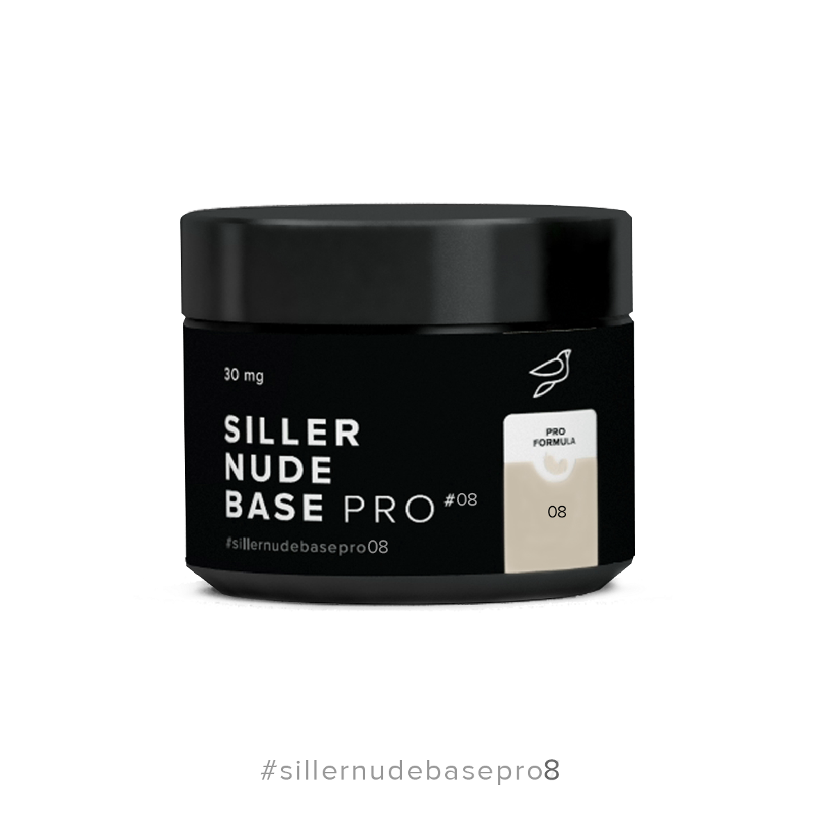 Siller Nude Base Pro № 8 – камуфлююча кольорова база (сіро-бежевий), 30мл, фото 1