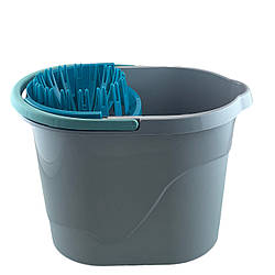 Відро для прибирання з витискачем 14л пластикове  світло-сіре ММ2158-121 ММ Пласт