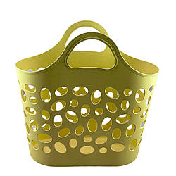 Сумка господарська силіконова жовта ММ2105-07 Корзина господарська ММ Пласт