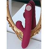 Вібратор вагінальний із вакуумом і підігрівом, Подвійний стимулятор для клітора та точки G, Інтимні іграшки, фото 4