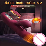 Вібратор вагінальний із вакуумом і підігрівом, Подвійний стимулятор для клітора та точки G, Інтимні іграшки, фото 2