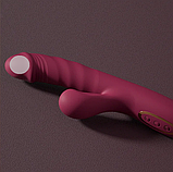 Вібратор вагінальний із вакуумом і підігрівом, Подвійний стимулятор для клітора та точки G, Інтимні іграшки, фото 7