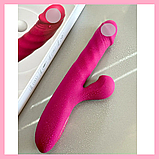 Вібратор вагінальний із вакуумом і підігрівом, Подвійний стимулятор для клітора та точки G, Інтимні іграшки, фото 3