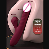 Вібратор вагінальний із вакуумом і підігрівом, Подвійний стимулятор для клітора та точки G, Інтимні іграшки, фото 9