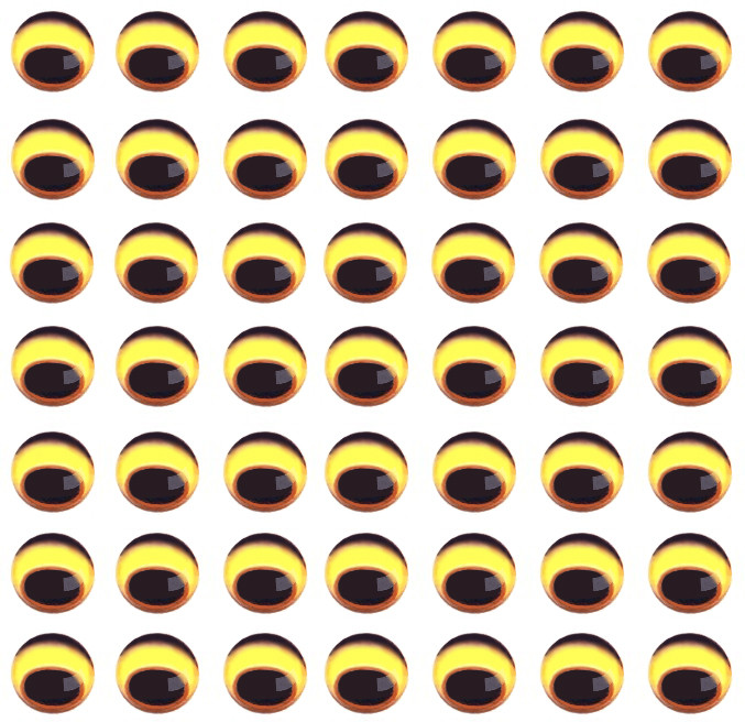 Очі для приманки риби 5 мм, Gold, 50 шт.