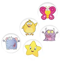 Термо наклейки для приучения к горшку детские наклейки на горшок для ребенка 5 шт яркие веселые животные 7 см