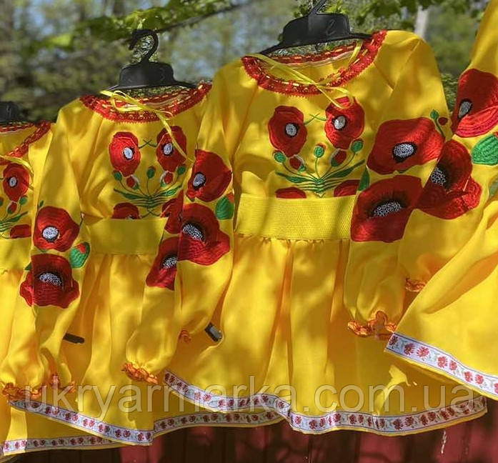 Яскравий костюмчик для дівчаток 3-12 р. "Яскраві маки"