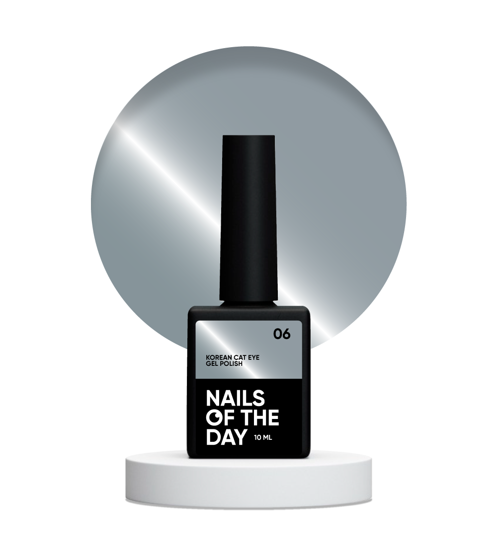 NAILSOFTHEDAY Korean cat eye 06 – сіро-блакитний гель лак котяче око, 10 мл, фото 1