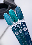 Siller Terrazzo Base №9 – камуфлююча база для нігтів (бірюзово-синя з салатовою поталлю), 8 мл, фото 6