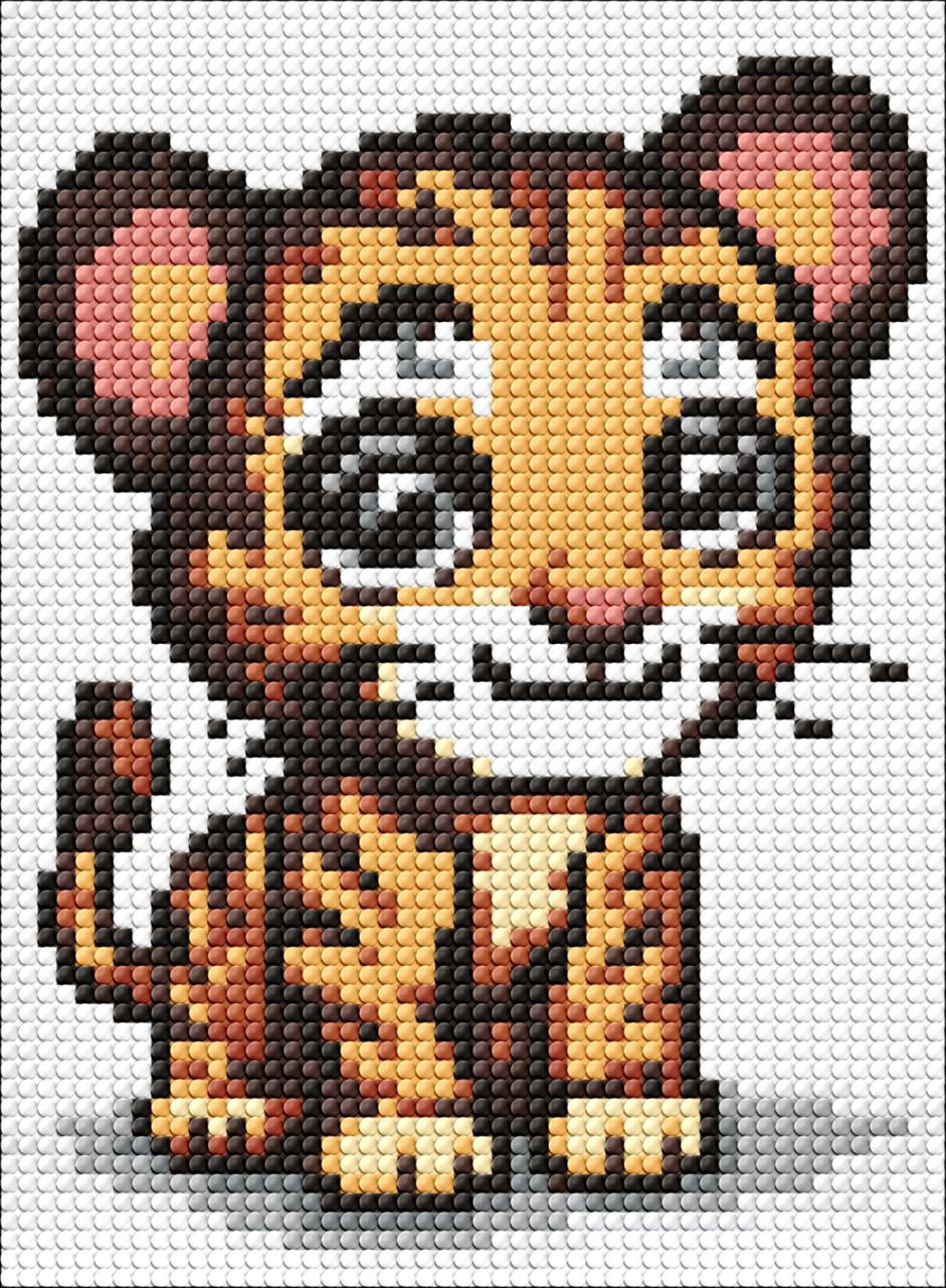 Алмазна мозаїка без підрамника для дітей "Маленький хижак" 15х20см, в термопакеті, ТМ Ідейка, Україна, фото 1