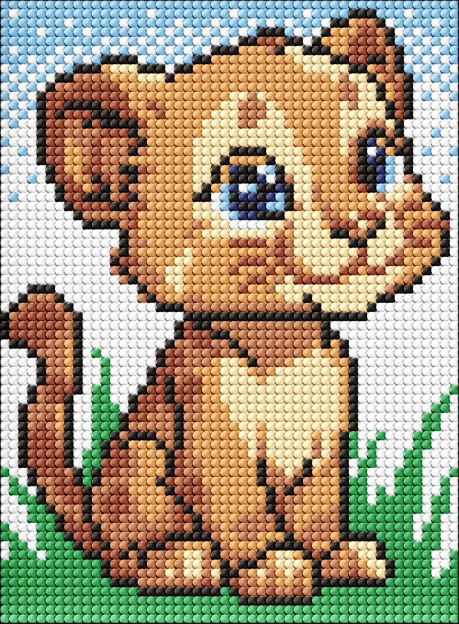 Алмазна мозаїка без підрамника Маленький лев 15х20 Ідейка (AMM1022), фото 1