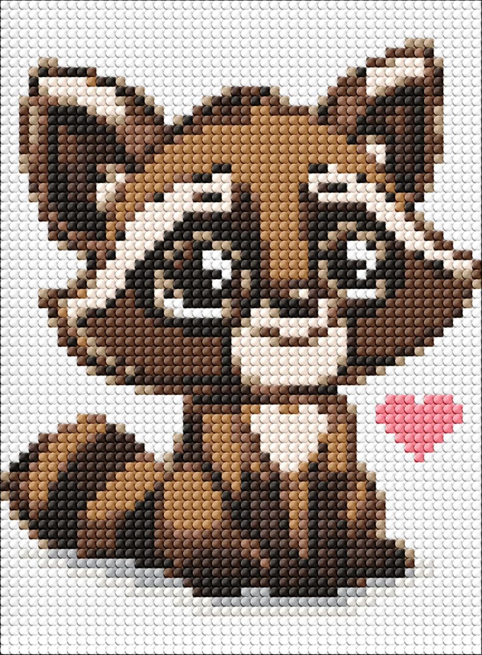 Алмазна мозаїка без підрамника Розумний єнот 15х20 Ідейка (AMM1020), фото 1