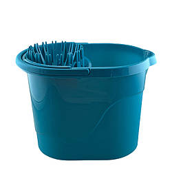 Відро для прибирання з витискачем 14л пластикове  бірюза ММ2158-08 ММ Пласт