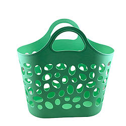 Сумка господарська силіконова салатова ММ2105-102 Корзина господарська ММ Пласт