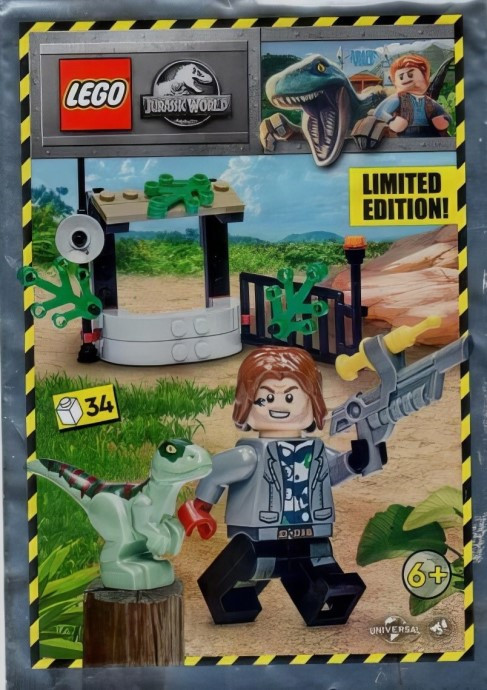Мініфігурка колекційна LEGO Jurassic World 1222224 Рейн Делякур з Raptor Le, фото 1