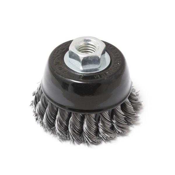 Кордщітка чашеподібна сталева кручена для КШМ 75мм RockForce RF-BWC103