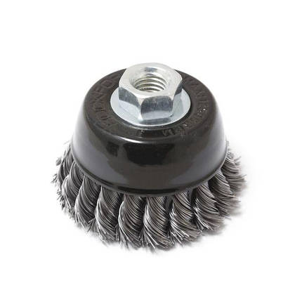 Кордщітка чашеподібна сталева кручена для КШМ 75мм RockForce RF-BWC103, фото 1