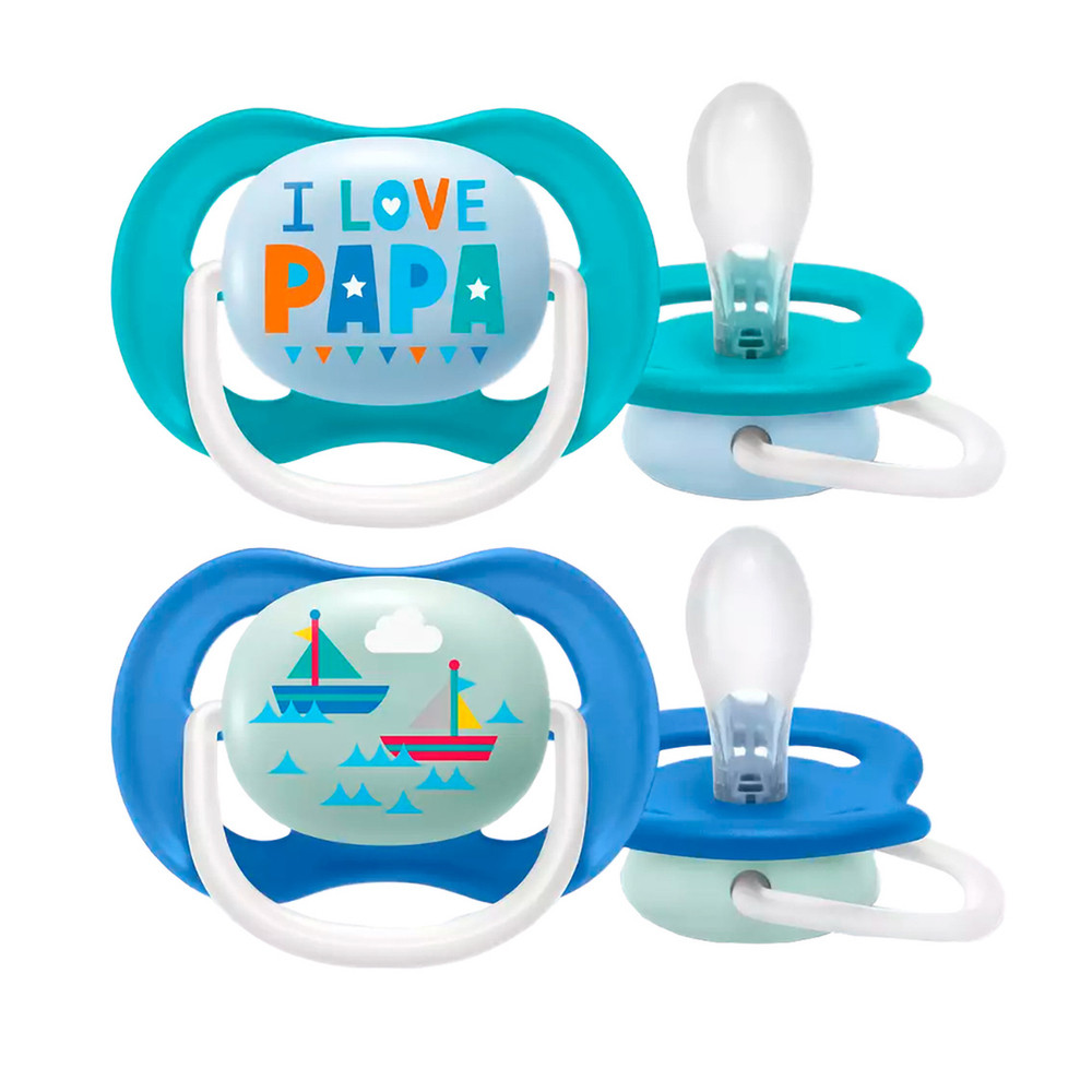 Пустушка ортодонтична для хлопчиків 2 шт Philips Avent Ultra Air I love 6-18m (8710103949251)