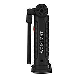 Ліхтар акумуляторний RIAS W52 SMD+COB (біле та червоне світло) з магнітом Black (7_00676), фото 3