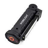 Ліхтар акумуляторний RIAS W52 SMD+COB (біле та червоне світло) з магнітом Black (7_00676), фото 2