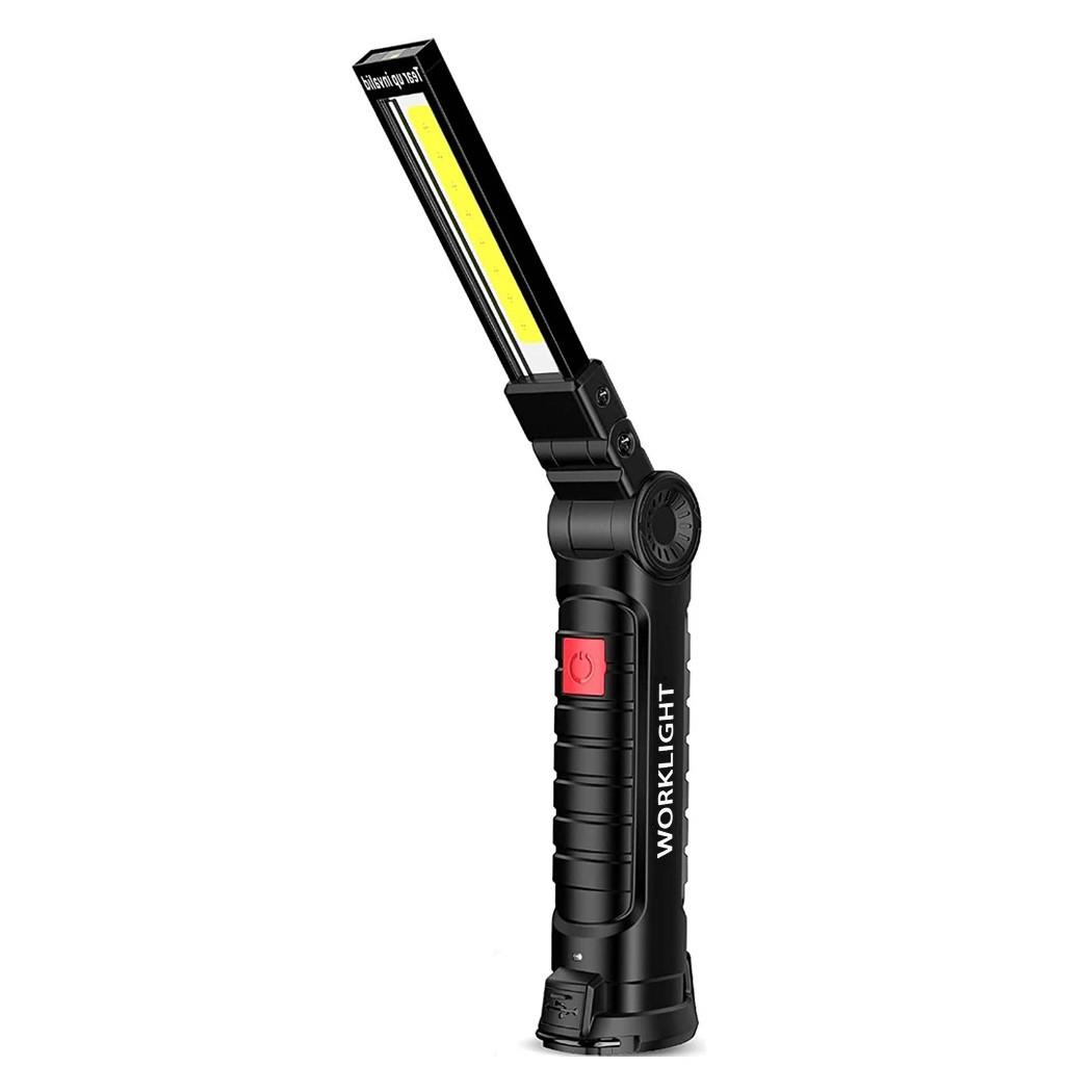 Ліхтар акумуляторний RIAS W52 SMD+COB (біле та червоне світло) з магнітом Black (7_00676), фото 1