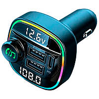 Автомобільний FM-передавач Bluetooth RGB MP3-плеєр QC3.0 PD 20 Вт LUTU C22 Чорний