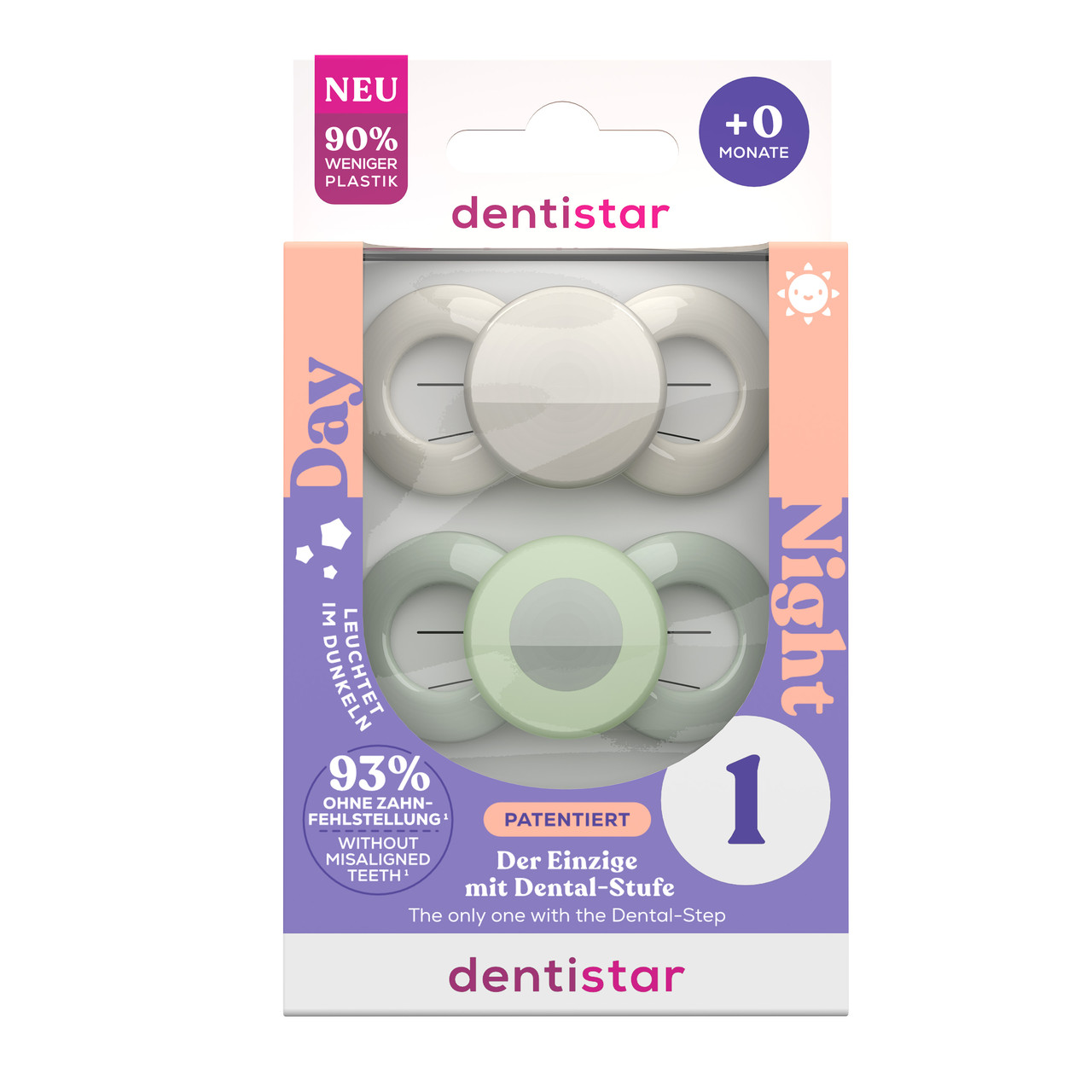 Пустушка силіконова ортодонтична Dentistar 0-6 місяців, 2 шт універсальна