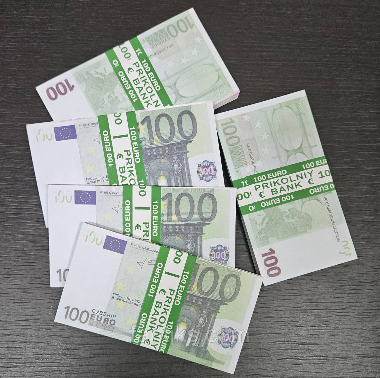 Сувенірна пачка грошей 100 євро, фото 1