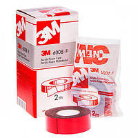 Лента липкая двухсторонняя "3М"/6008F- 15мм*0,8*2м/красная