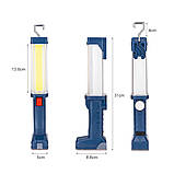 Ліхтар-лампа кемпінгова RIAS ZJ-8899 з магнітом та підвісним гачком 2X18650 microUSB Blue (7_00677), фото 4