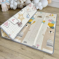 Термокилимок дитячий, двосторонній. дитячий розвивальний термокилимок Зростомір-Коти 1,8 м на 2 м,15 мм товщина. LM