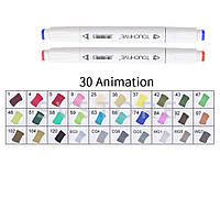 Набір двосторонніх маркерів для скетчингу 30 шт. / Набір фломастерів для малювання / Набір скетч маркерів hd