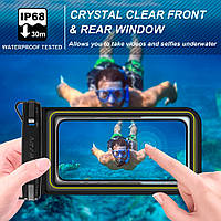 Водонепроникний чохол для телефону до 6.7 дюймів до 6.7 дюймів Чорний