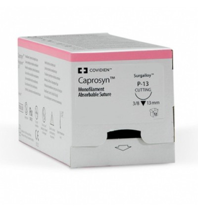 Капросин, USP 4-0, довжина нитки 75см, голка 19мм 3/8 кола зворотньо-ріжуча, нитка не пофарбована (SC691), фото 1