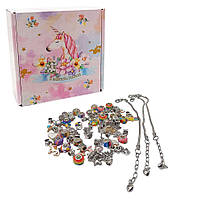 Набір дитячий для створення браслетів "Пандора", дітям від 4 років, єдиноріг