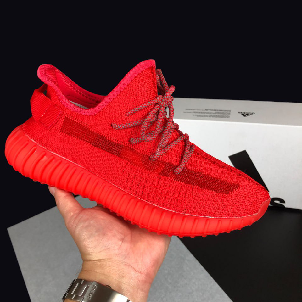 Жіночі кросівки Yeezy Boost 350 сіточка молодіжні літні червоні