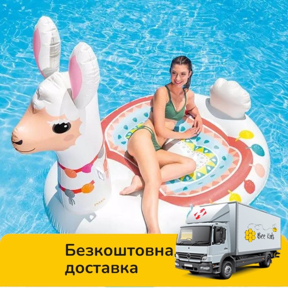 Надувний плотик Велика лама Intex 57294 (2 ручки, 201-147-173 см) | Надувна платформа, фото 1