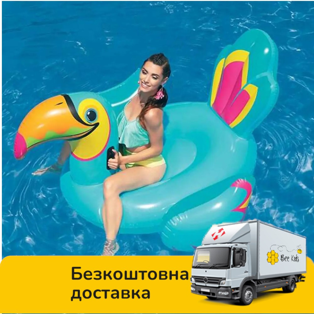 Надувний плотик для плавання Павич Bestway 41126 (207х150з ручками) | Надувна платформа, фото 1