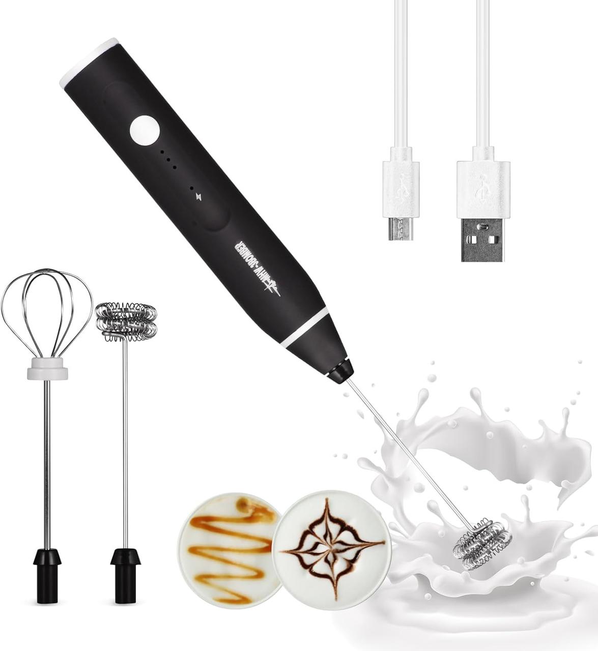 Капучинатор MHW-3Bomber, спінювач 2 насадки Black, фото 1