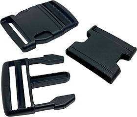 Пластмасова застібка-карабін Фастекс, ширина пряжки 5 см Чорний