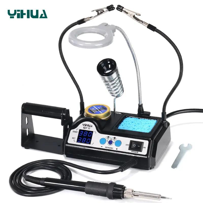 Паяльна станція YIHUA 927-IV + лупа + третя рука + підставка