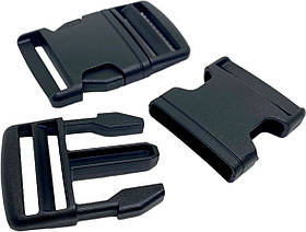 Пластмасова застібка-карабін Фастекс, ширина пряжки 4 см Чорний