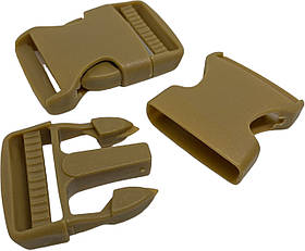 Пластмасова застібка-карабін Фастекс, ширина пряжки 4 см Бежевий (койот)