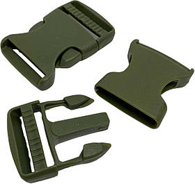 Пластмасова застібка-карабін Фастекс, ширина пряжки 3 см Хакі