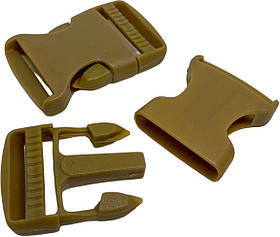 Пластмасова застібка-карабін Фастекс, ширина пряжки 3 см Бежевий (койот)