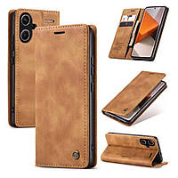 Чохол книжка Caseme з магнітом для Xiaomi Redmi Note 13 Pro+ 5G коричневий гаманець
